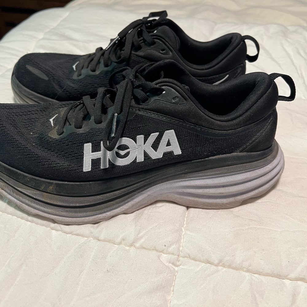 Hoka Black & White Athletic Shoes